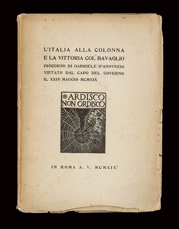 D'annunzio, Gabriele (Pescara, 12 marzo 1863 – Gardone Riviera, 1º marzo 1938) ed altri  Volume con dedica e firma autografe