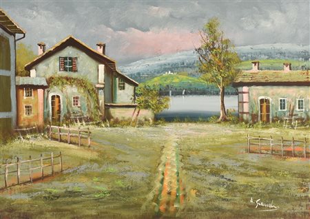 A. Grassi PAESAGGIO olio su tela, cm 50x70 firma