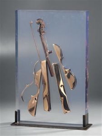 Arman Nizza 1928 - 2005 Senza titolo Inclusione in resina di violino in...