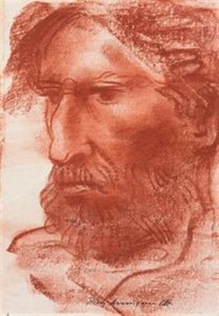 Pietro Annigoni Milano 1910 - Firenze 1988 Due disegni raffiguranti Volto...