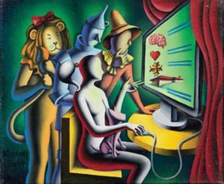 Mark Kostabi Los Angeles 1960 If I had a hard drive, 2009 Olio su tela, cm....