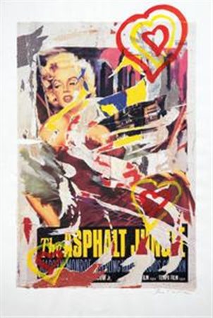 Mimmo Rotella Catanzaro 1918 - Milano 2006 Marilyn Strappi su manifesto e...