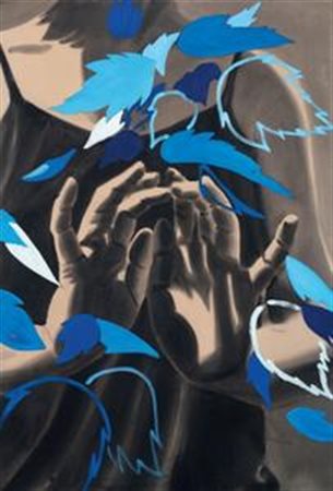 David Salle Norman 1952 Blue leaves, (1997) Olio su tela, cm. 112,5x78 Al...