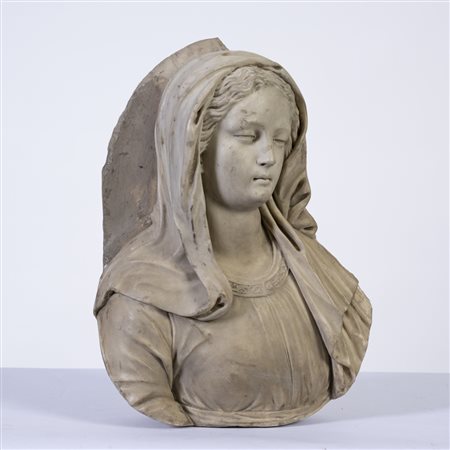 Scultura in marmo raffigurante busto di Madonna