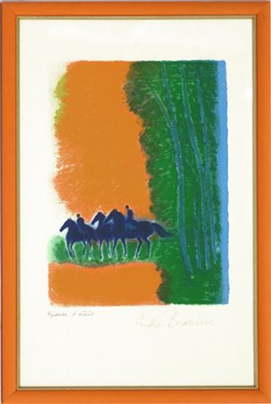 André Brasilier "Senza titolo" 
litografia a colori - prova d'artista
cm 51x32,5