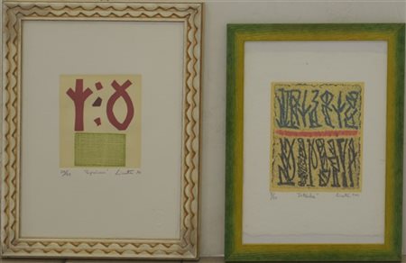 Riccardo Licata Lotto composto da due serigrafie a colori di soggetti e misure d