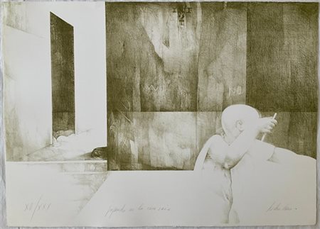 Pedro Cano "Giocando nella casa vuota" 1982
litografia
cm 50x70
firmata, titolat