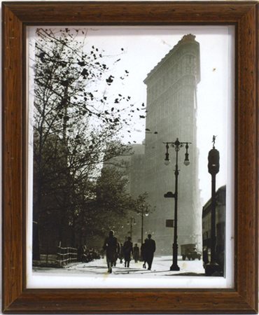 Fotografia alla gelatina sali d'argento raffigurante il Flatiron Building, New