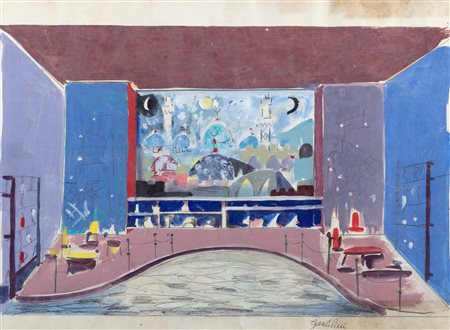 Franco  Gentilini (Faenza 1909-Roma 1981)  - Scenografia teatrale