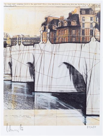 Christo (Gabrovo 1935-New York  2020)  - The pont neuf wrapped, Project for Paris, 1976