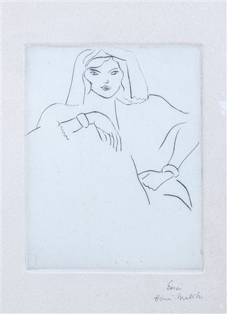 Henri Matisse (Le Cateau-Cambresis 1865-Nizza 1954)  - Jeune femme accoudée, 1929