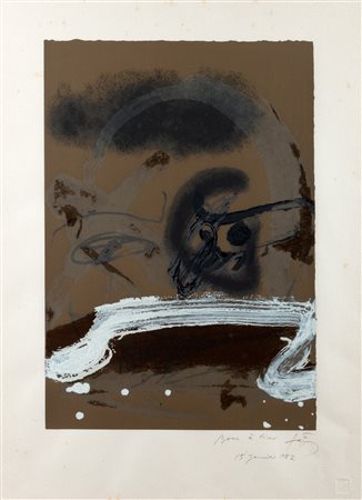 Antoni Tapies (Barcellona 1923-2012)  - Self portrait, 1982