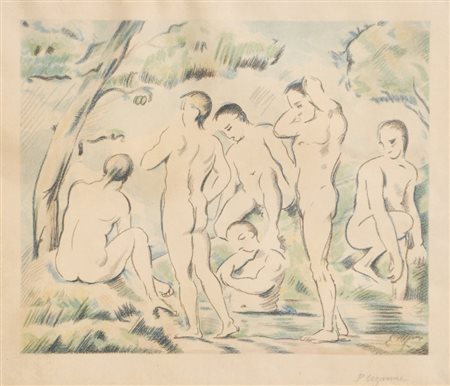 Paul Cezanne (Aix-en-Provence 1839 -1906) Les Baigneurs, 1897;Litografia...