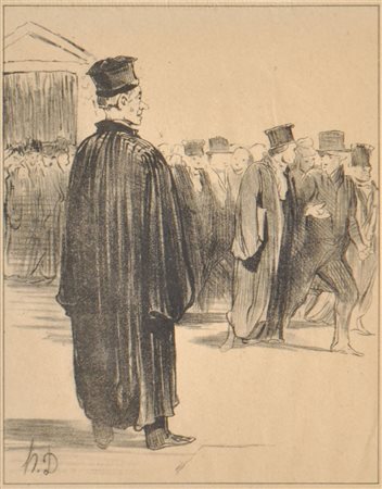 Honore Daumier (Marseille/Marsiglia 1808 - Valmondois 1879) Senza...