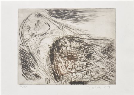 Asger Jorn (Jütland 1914 - Aarhus 1973) Figure, 1959;Acquaforte su carta,...