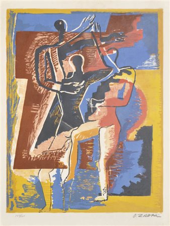 Ossip Zadkine (Wizebsk 1890 – Paris/Parigi 1967) Danzatori, 1961;Litografia a...