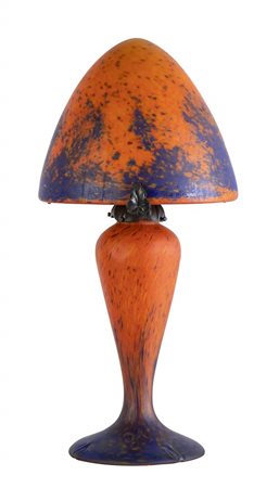 Lampada da tavolo francese in vetro colorato - 1925 circa, firmata SCHNEIDER