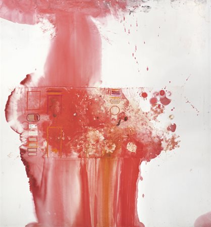 HERMANN NITSCH Vienna 1938 Reliktbild, 1982 tecnica mista con applicazioni su...