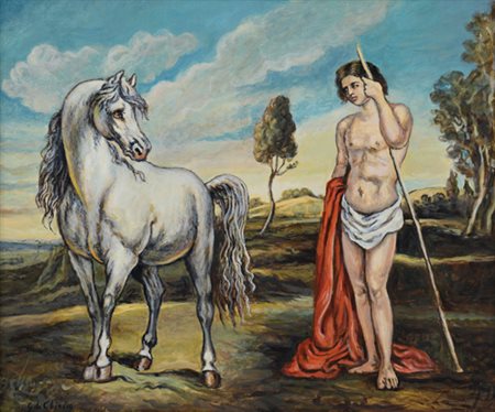 GIORGIO DE CHIRICO Volo (Grecia) 10/07/1888 - Roma 20/11/1978 Cavallo e...