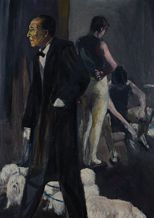 MARCELLO MUCCINI Roma 1926 - 1978 Le Marquis De Cuevas, (1951) olio su tavola...