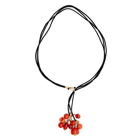 Collana in oro e corallo