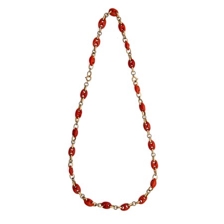 Collana in oro e corallo