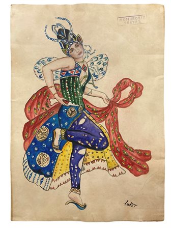 Lev Samoilovich Bakst (Russian 1866-1924) - Dipinto raffigurante ballerina, Inizi 20° Secolo