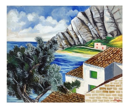 Renzo Meschis (Palermo 1945) - Paesaggio marittimo, 1980