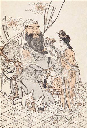 Figure teatrali dell'opera cinese, china su carta