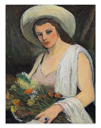 TINO ROSA (1906-1985) - Figura con Fiori