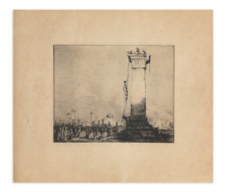 BRUNO CROATTO (1875-1948) - I funerali di San Simone Stilita, databile 1923