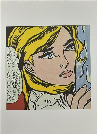 ROY LIECHTENSTEIN stampa su carta, cm 71x100 L'opera presenta diffuse tracce...