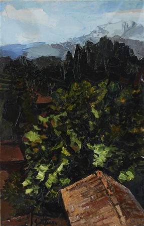 Renato Guttuso "Senza titolo" 1959
olio su tela
cm 76x49
Firmato in basso a sini