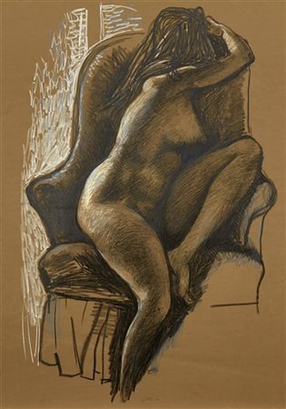 Renato Guttuso "Senza titolo" 1970
carboncino e gesso su carta
cm 100x70
Firmato