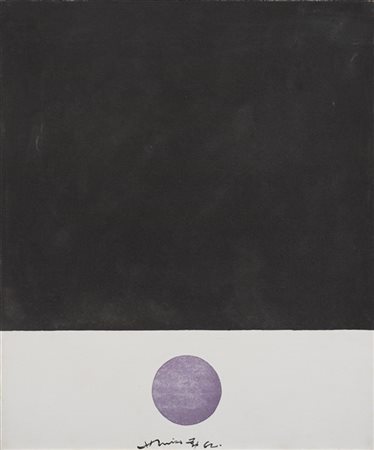 Chin Hsiao "Sole blu" 1962
acrilico e inchiostro su tela
cm 60x50
Firmato e data