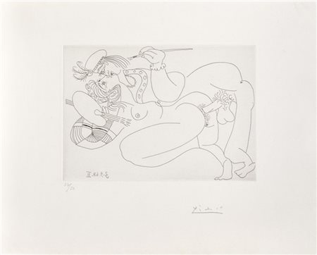 Pablo Picasso "Raphaël et la Fornarina XIV: le pape s'est éclipsé" 1968
acquafor