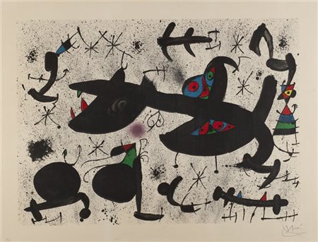 Joan Miró "Homenatge a Joan Prats" 1971
litografia a colori
cm 65x85
Firmata e n