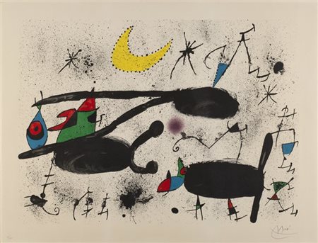 Joan Miró "Homenatge a Joan Prats" 1971
litografia a colori
cm 65x85
Firmata e n