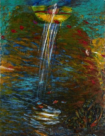 Gianni Dova "Scroscio d'acqua" 1990-91
olio su tela
cm 90x70
Firmato in basso a