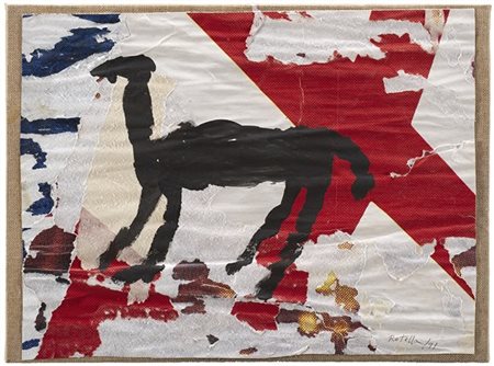 Mimmo Rotella "Nel deserto" 1991
sovrapittura su tela
cm 30x41
Firmato e datato