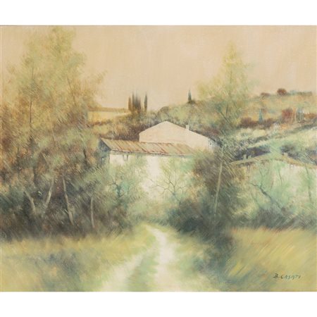 BRUNO CASATI 
Paesaggio a Montecchio, Olio su tela