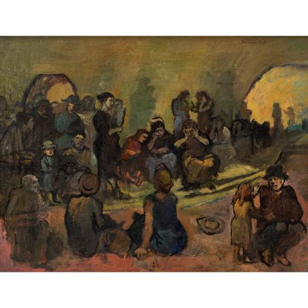 FRANCO GENTILINI 
Folla sotto i portici – 1943