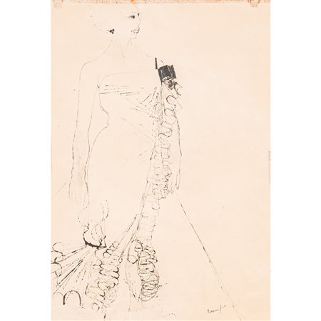 GIACOMO PORZANO 
Figura femminile - 1963 
China su carta