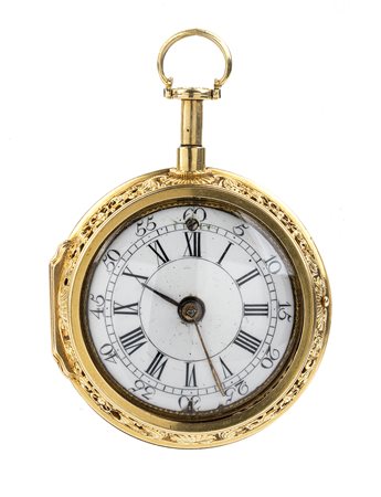 Raro orologio da tasca con doppia cassa in oro e ripetizione - XVIII secolo, firmato Torbor C H Munche 