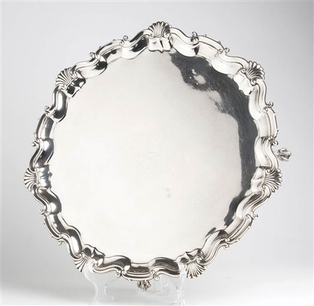 Salver Vittoriano inglese in argento - Sheffield 1896, maestri argentieri MARTIN  & HALL CO.