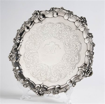 Salver Vittoriano inglese in argento - Londra 1844