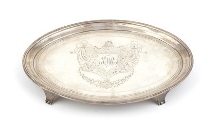 Salver inglese georgiano in argento - Londra 1791, maestro argentiere ELISABETH JONES