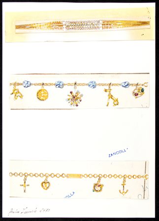 Progetto per bracciali - anni '70, GIULIO ZANCOLLA  disegnatore ed orafo per BULGARI dal 1933 al 1940