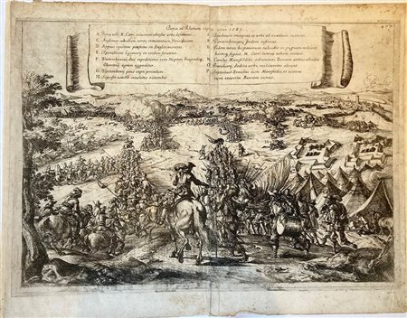 JACQUES COURTOIS DETTO IL BORGOGNONE (1621/ 1676): Berca ad Rhenum capta anno 1589                                             