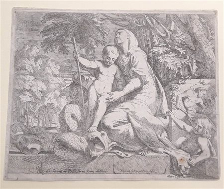 GIOVANNI CESARE TESTA (C.1630 – 1655): Maria col Bambino che schiaccia il Drago, 1640 ca. 